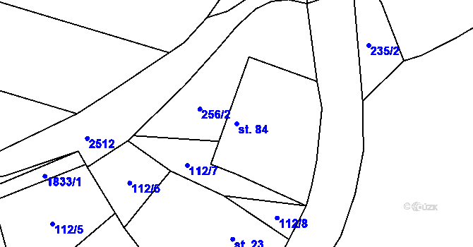 Parcela st. 84 v KÚ Hromnice, Katastrální mapa