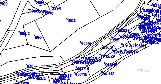 Parcela st. 922/5 v KÚ Hromnice, Katastrální mapa