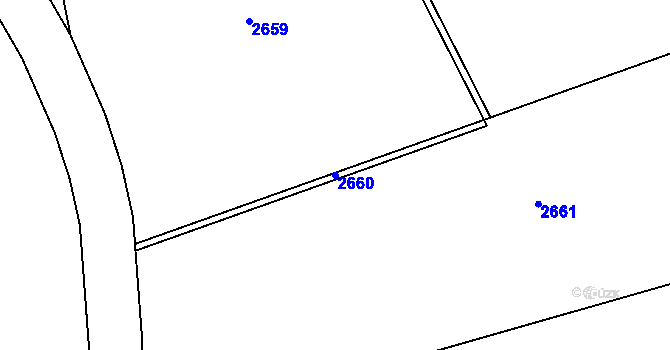 Parcela st. 2660 v KÚ Hromnice, Katastrální mapa