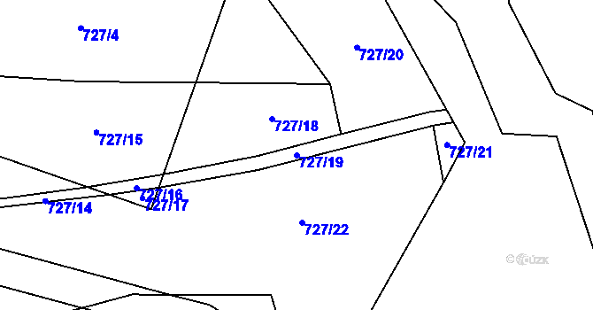 Parcela st. 727/19 v KÚ Hromnice, Katastrální mapa