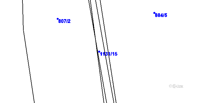 Parcela st. 1131/15 v KÚ Chotiná, Katastrální mapa