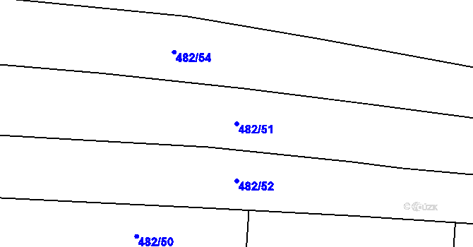 Parcela st. 482/51 v KÚ Chotiná, Katastrální mapa
