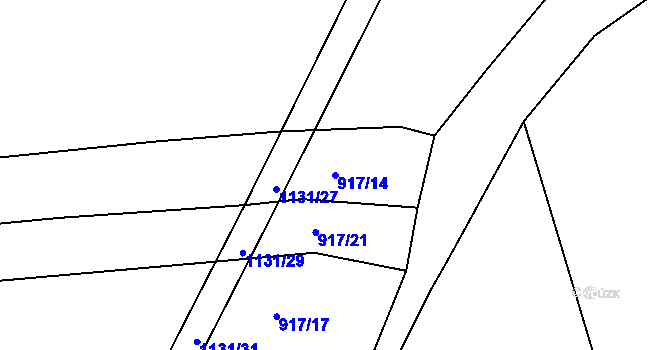 Parcela st. 917/14 v KÚ Chotiná, Katastrální mapa