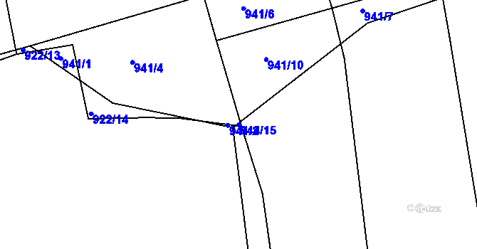 Parcela st. 944/15 v KÚ Chotiná, Katastrální mapa
