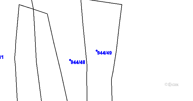 Parcela st. 944/49 v KÚ Chotiná, Katastrální mapa