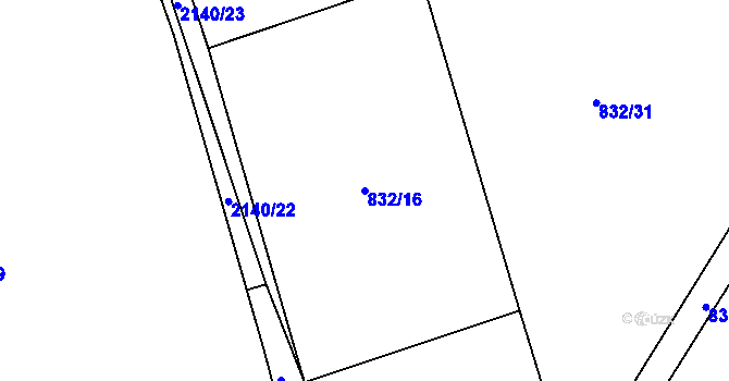 Parcela st. 832/16 v KÚ Žichlice u Hromnic, Katastrální mapa