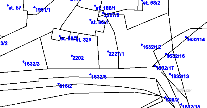 Parcela st. 86/2 v KÚ Žichlice u Hromnic, Katastrální mapa