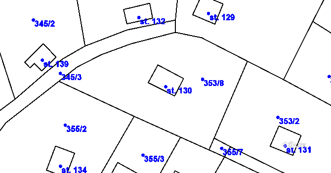 Parcela st. 130 v KÚ Žichlice u Hromnic, Katastrální mapa