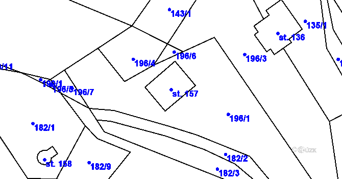 Parcela st. 157 v KÚ Žichlice u Hromnic, Katastrální mapa
