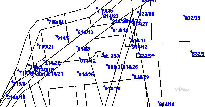 Parcela st. 268 v KÚ Žichlice u Hromnic, Katastrální mapa