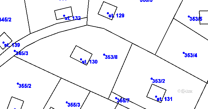 Parcela st. 353/8 v KÚ Žichlice u Hromnic, Katastrální mapa