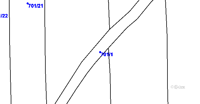 Parcela st. 701/1 v KÚ Žichlice u Hromnic, Katastrální mapa