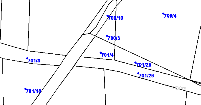Parcela st. 701/4 v KÚ Žichlice u Hromnic, Katastrální mapa