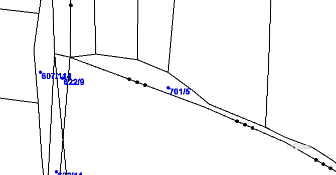Parcela st. 701/5 v KÚ Žichlice u Hromnic, Katastrální mapa