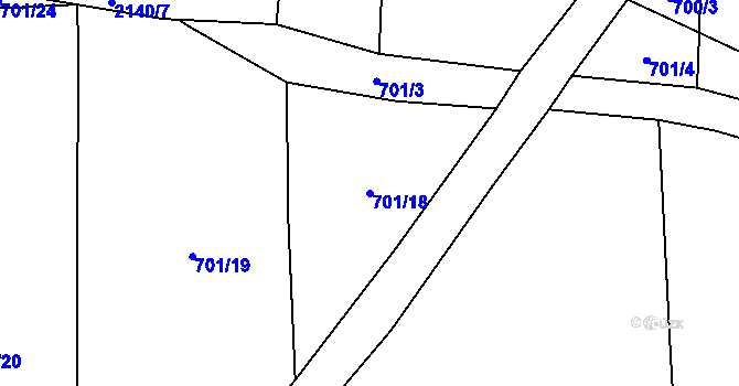 Parcela st. 701/18 v KÚ Žichlice u Hromnic, Katastrální mapa