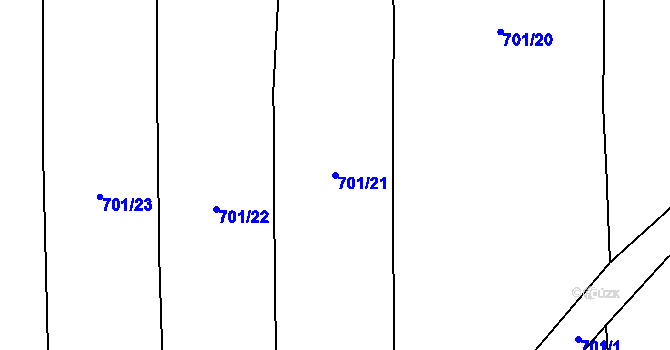 Parcela st. 701/21 v KÚ Žichlice u Hromnic, Katastrální mapa