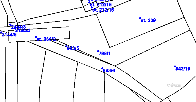 Parcela st. 798/1 v KÚ Žichlice u Hromnic, Katastrální mapa
