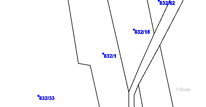 Parcela st. 832/1 v KÚ Žichlice u Hromnic, Katastrální mapa