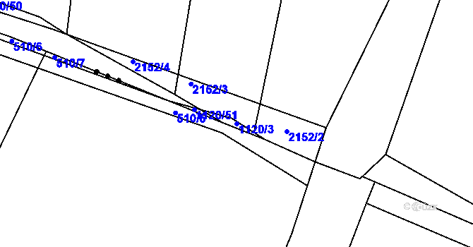 Parcela st. 1120/3 v KÚ Žichlice u Hromnic, Katastrální mapa