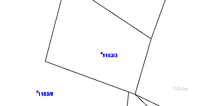 Parcela st. 1153/3 v KÚ Žichlice u Hromnic, Katastrální mapa