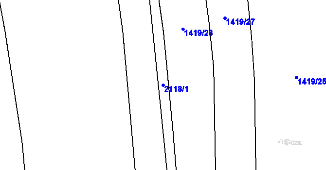 Parcela st. 2118/1 v KÚ Žichlice u Hromnic, Katastrální mapa