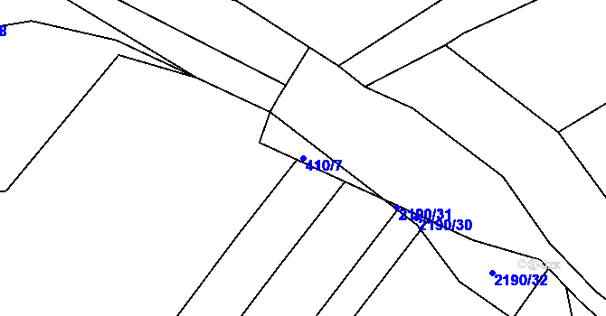 Parcela st. 410/7 v KÚ Žichlice u Hromnic, Katastrální mapa