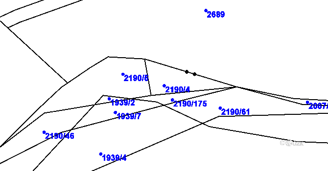 Parcela st. 2190/4 v KÚ Žichlice u Hromnic, Katastrální mapa