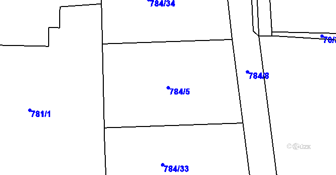Parcela st. 784/5 v KÚ Žichlice u Hromnic, Katastrální mapa