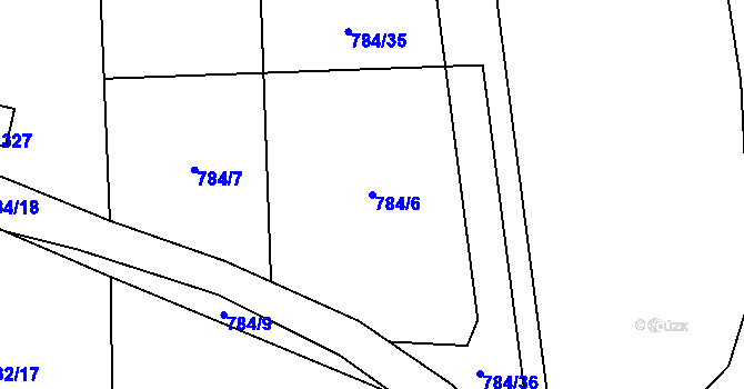 Parcela st. 784/6 v KÚ Žichlice u Hromnic, Katastrální mapa