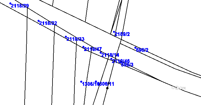 Parcela st. 2118/14 v KÚ Žichlice u Hromnic, Katastrální mapa