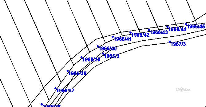 Parcela st. 1966/3 v KÚ Žichlice u Hromnic, Katastrální mapa