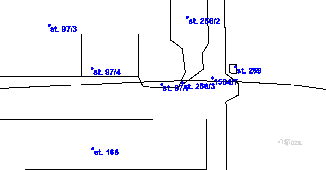 Parcela st. 97/7 v KÚ Žichlice u Hromnic, Katastrální mapa