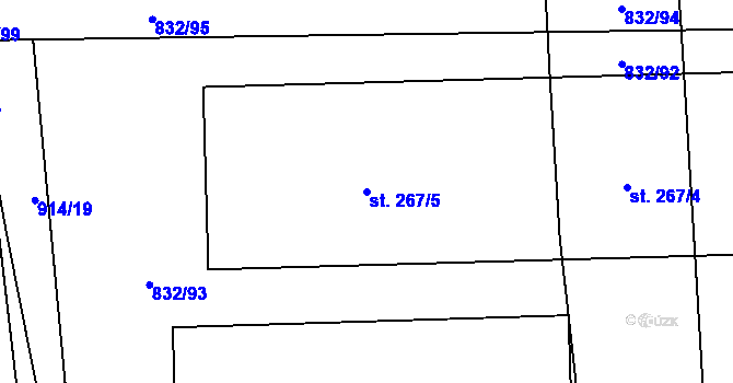 Parcela st. 267/5 v KÚ Žichlice u Hromnic, Katastrální mapa