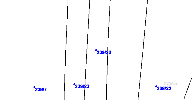Parcela st. 239/20 v KÚ Žichlice u Hromnic, Katastrální mapa