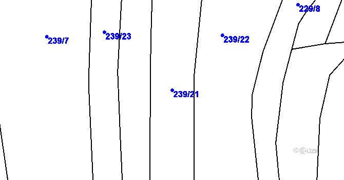 Parcela st. 239/21 v KÚ Žichlice u Hromnic, Katastrální mapa