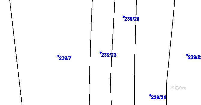 Parcela st. 239/23 v KÚ Žichlice u Hromnic, Katastrální mapa