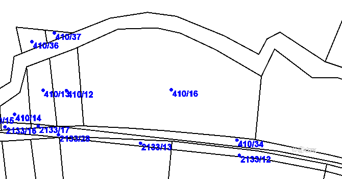 Parcela st. 410/16 v KÚ Žichlice u Hromnic, Katastrální mapa