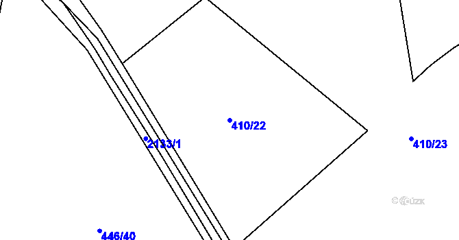 Parcela st. 410/22 v KÚ Žichlice u Hromnic, Katastrální mapa