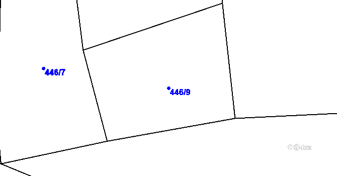 Parcela st. 446/9 v KÚ Žichlice u Hromnic, Katastrální mapa
