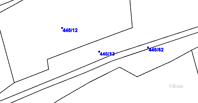 Parcela st. 446/13 v KÚ Žichlice u Hromnic, Katastrální mapa