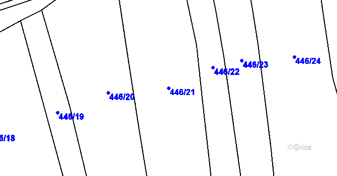 Parcela st. 446/21 v KÚ Žichlice u Hromnic, Katastrální mapa