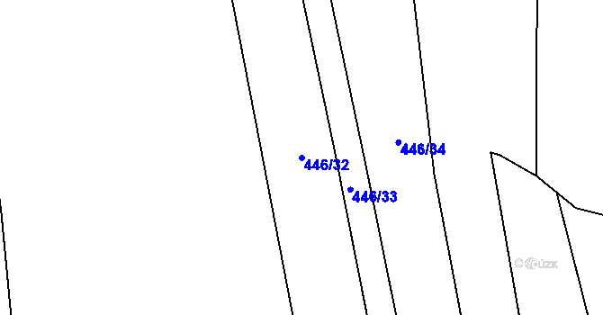 Parcela st. 446/32 v KÚ Žichlice u Hromnic, Katastrální mapa