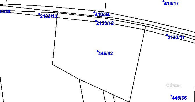 Parcela st. 446/42 v KÚ Žichlice u Hromnic, Katastrální mapa
