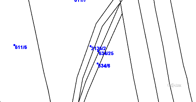 Parcela st. 634/25 v KÚ Žichlice u Hromnic, Katastrální mapa