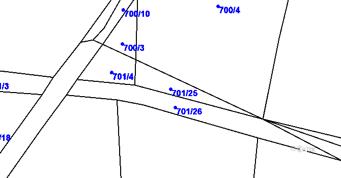 Parcela st. 701/25 v KÚ Žichlice u Hromnic, Katastrální mapa