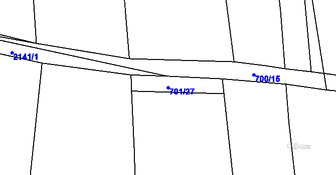 Parcela st. 701/27 v KÚ Žichlice u Hromnic, Katastrální mapa