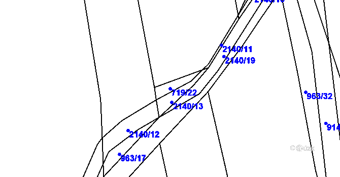 Parcela st. 719/22 v KÚ Žichlice u Hromnic, Katastrální mapa