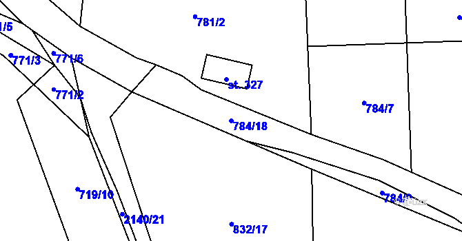 Parcela st. 784/18 v KÚ Žichlice u Hromnic, Katastrální mapa