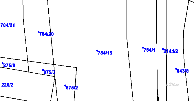Parcela st. 784/19 v KÚ Žichlice u Hromnic, Katastrální mapa