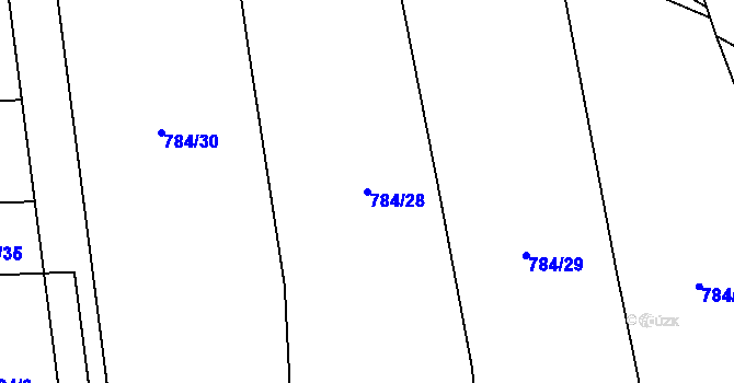 Parcela st. 784/28 v KÚ Žichlice u Hromnic, Katastrální mapa